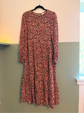 H&M Pink and Black Floral Maxi Dress